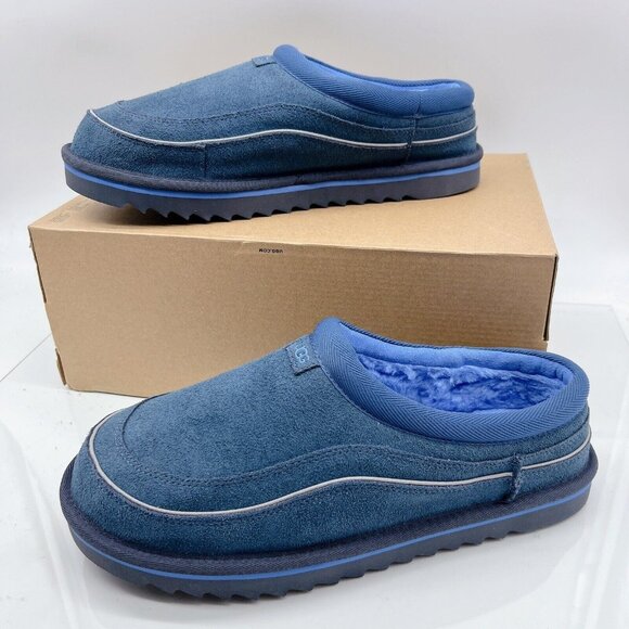UGG TASMAN CALI WAVE BLUE SUEDE/ SHEEPWOOL SLIPPERS S/N 1136700 Mens US 11 D - Picture 3 of 14